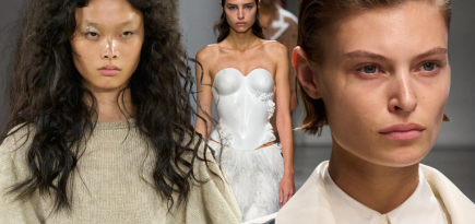 Перья на бровях и укладки «как из пены морской»: бьюти-тренды Недели моды в Милане