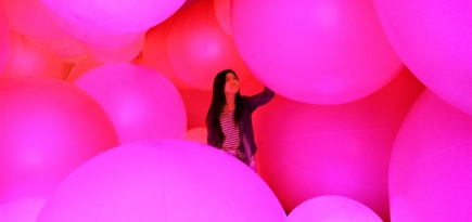 Свето-звуковые сферы по проекту Team Lab