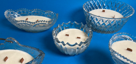 Апсайкл-проект Kryshtal выпустил коллекцию свечей в хрустальных вазах