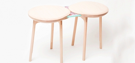 Деревянный стул с отверстием для журналов от Луиса Барда