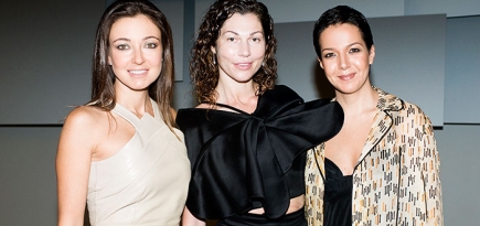 Ирина Вольская, Евгения Линович и Ксения Чилингарова на ужине Дома шампанского