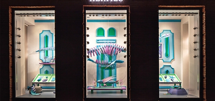 Арт-дуэт Zim & Zou оформил витрины для Hermès в Шанхае