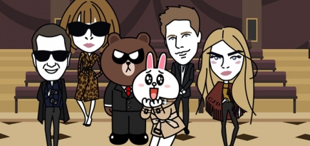 Анна Винтур и Марио Тестино в мультфильме Burberry