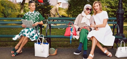 Айрис Апфель и Карли Клосс в рекламной кампании Kate Spade