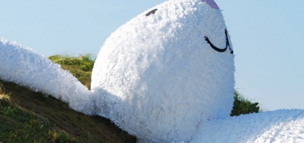 Исполинский арт-кролик созерцает небо над Тайванем