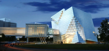 Скособоченный офис-куб в Научном парке Гонконга