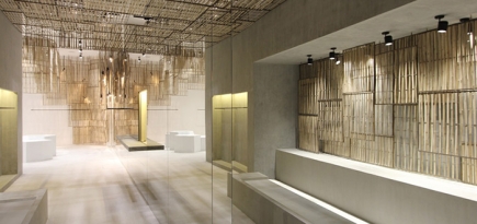 Плетеные бамбуковые экраны в новом бутике Isabel Marant