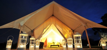 Pop-Up Hotel в виде палаточного лагеря в Гластонбери