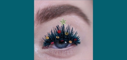 В инстаграме появился тренд на новогодние ресницы-елки