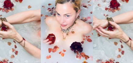 Мадонна сняла видео с рассуждениями о коронавирусе в ванне с цветами