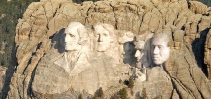 Канье Уэст добавил свой портрет на гору Рашмор к другим президентам США