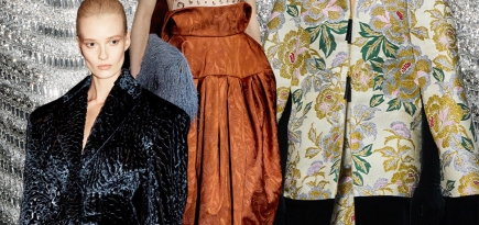 Бархат, жаккард и модная кольчуга — фактуры и ткани осень-зима 2025