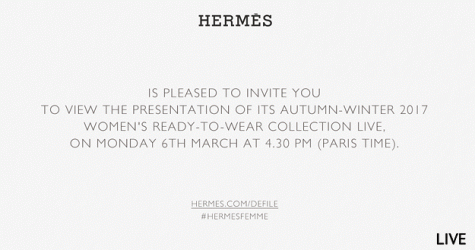 Прямая трансляция Hermès осень-зима 2017