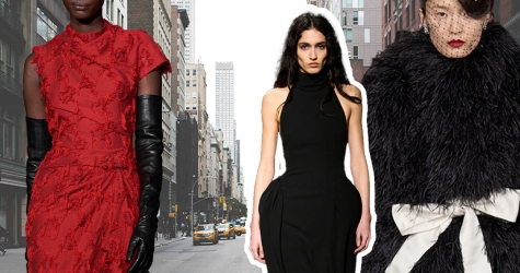 Банты, перчатки и черный: тренды Недели моды в Нью-Йорке и Лондоне осень-зима 2024