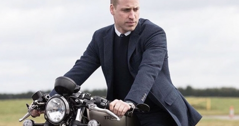 Принц Уильям прокатился на новом мотоцикле Triumph