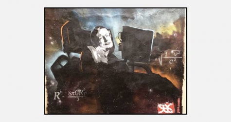 Петербургские художники создали граффити с портретом Стивена Хокинга