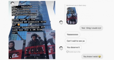 Рианна лично пригласила своих поклонников на премьеру «Восьми подруг Оушена»