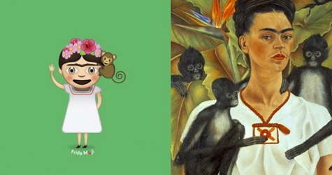 Фрида Кало в эмодзи: мартышки, цветы и попугаи