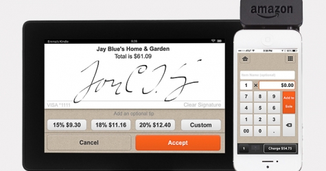 Мобильное устройство Amazon для считывания кредитных карт