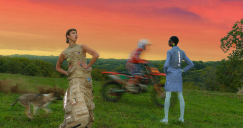 Костёр, собаки и мотоциклист в новой кампании Marine Serre