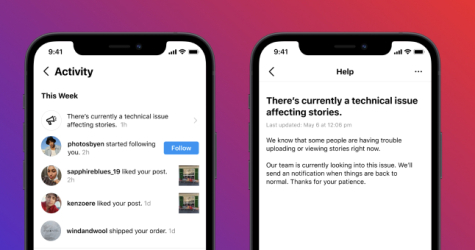 Instagram тестирует новые уведомления о технических сбоях