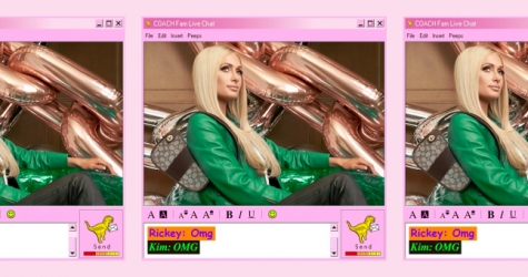 Пэрис Хилтон общается в чат-руме в праздничной кампании Coach