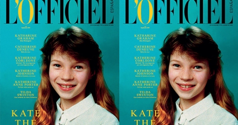 10-летняя Кейт Мосс украсила обложку первого испанского L'Officiel