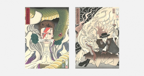 Знаменитые портреты Дэвида Боуи превратили в японские гравюры