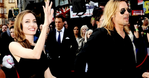 Анджелина Джоли и Брэд Питт на премьере  \"Война миров Z\"