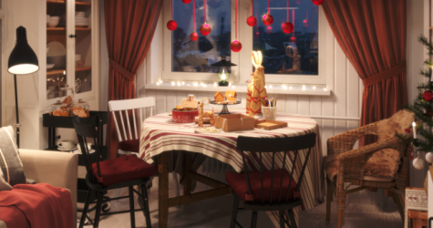 IKEA представила серию новогодних фонов для видеозвонков