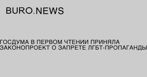 Госдума в первом чтении приняла законопроект о запрете ЛГБТ-пропаганды