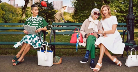 Айрис Апфель и Карли Клосс в рекламной кампании Kate Spade
