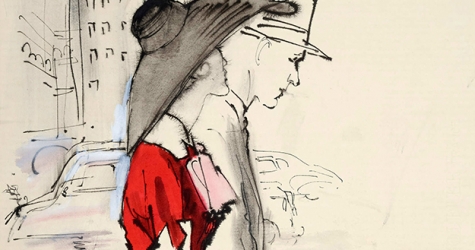 Винтажная модная иллюстрация в Лондоне