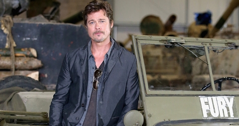 Брэд Питт на фотоколле фильма \"Ярость\"