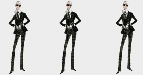 По образу и подобию Карла Лагерфельда сделали куклу Барби