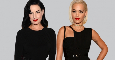 Дита фон Тиз и Рита Ора на открытии отеля в Лас-Вегасе