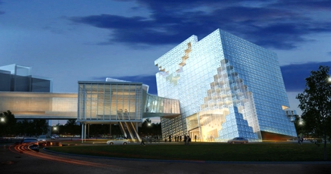 Скособоченный офис-куб в Научном парке Гонконга