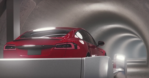 Илон Маск представил подземный тоннель, где машины возят на скейтах