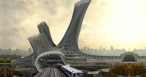 Студия AMLGM предложила строить дома на транспортных узлах Нью-Йорка