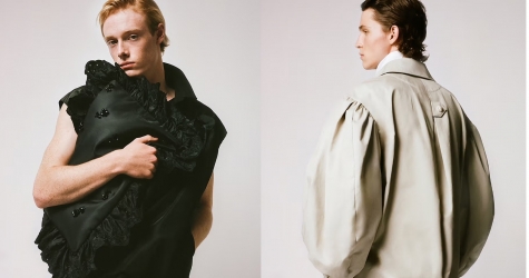 Жаккардовые куртки, тренчи и многослойные поло: Simone Rocha представил лукбук новой мужской коллекции