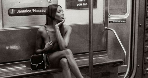 Valentino опубликовал снимки с обнаженной Наоми Кэмпбелл в метро Нью-Йорка