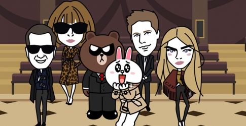 Анна Винтур и Марио Тестино в мультфильме Burberry
