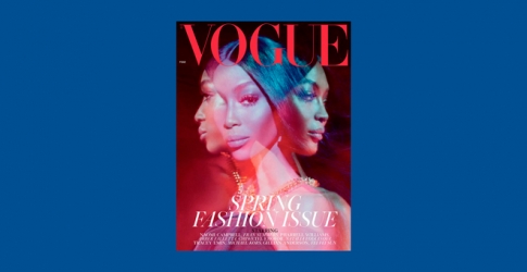 Наоми Кэмпбелл снялась для мартовской обложки британского Vogue