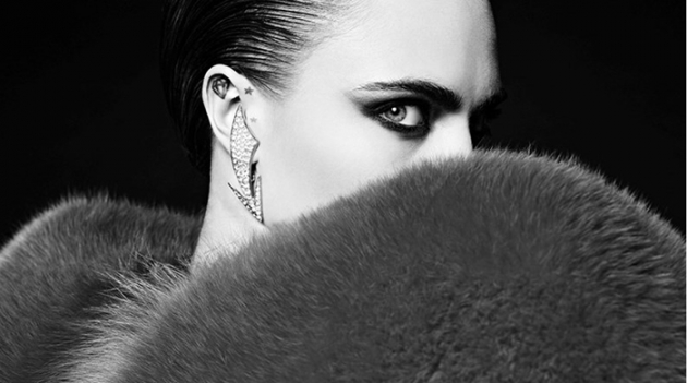 Кара Делевинь в рекламной кампании Saint Laurent