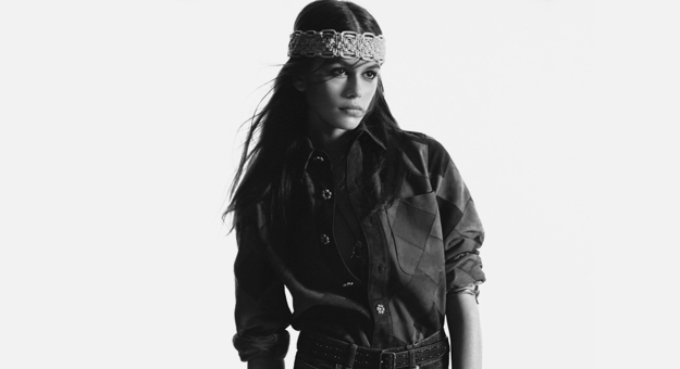 Кайя Гербер примеряет шубу под The Velvet Underground в новой кампании Saint Laurent