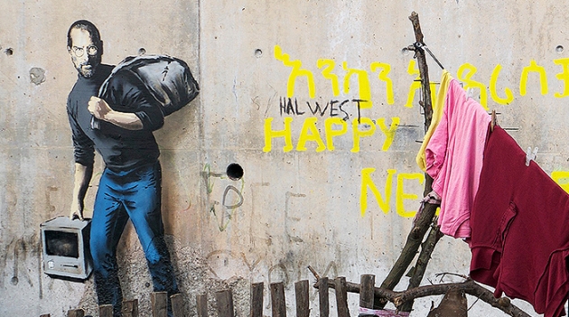 Бэнкси изобразил Стива Джобса на новом граффити