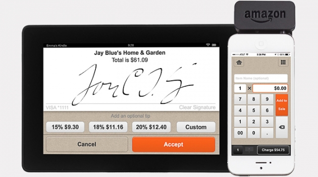 Мобильное устройство Amazon для считывания кредитных карт
