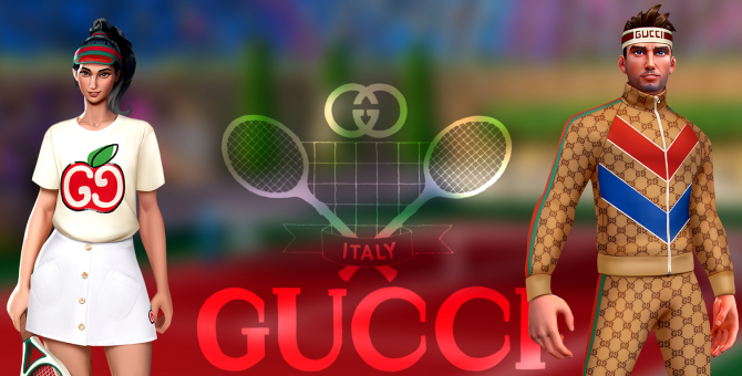 Gucci создал виртуальную одежду для героев игры Tennis Clash