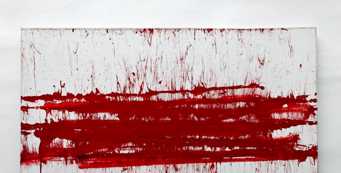 Художник Артем Лоскутов посвятил Белоруссии картину, написанную ударами дубинки