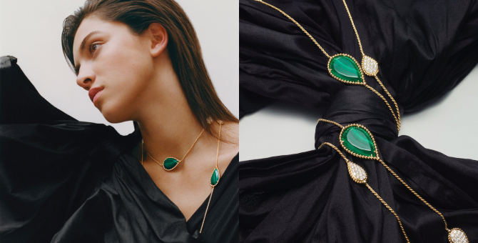 Boucheron показал новые украшения Serpent Bohème с малахитом и бриллиантами